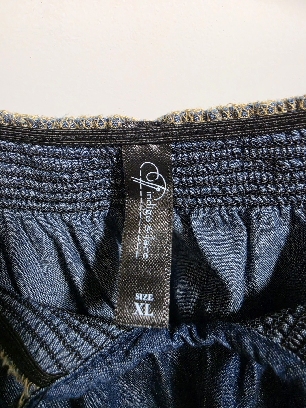 Indigo & Lace Denim Boho Cottagecore Maxi Dress Size XL - Picture 2 of 3